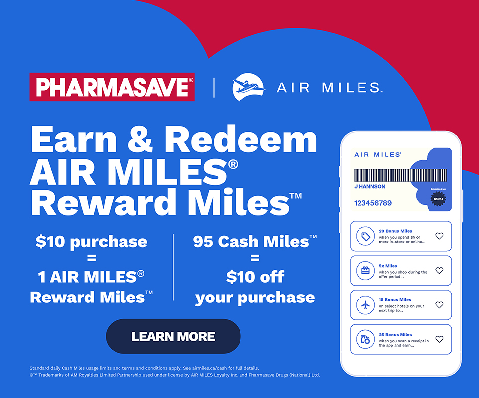 Earn air miles at pharmasave westhill in mississauga